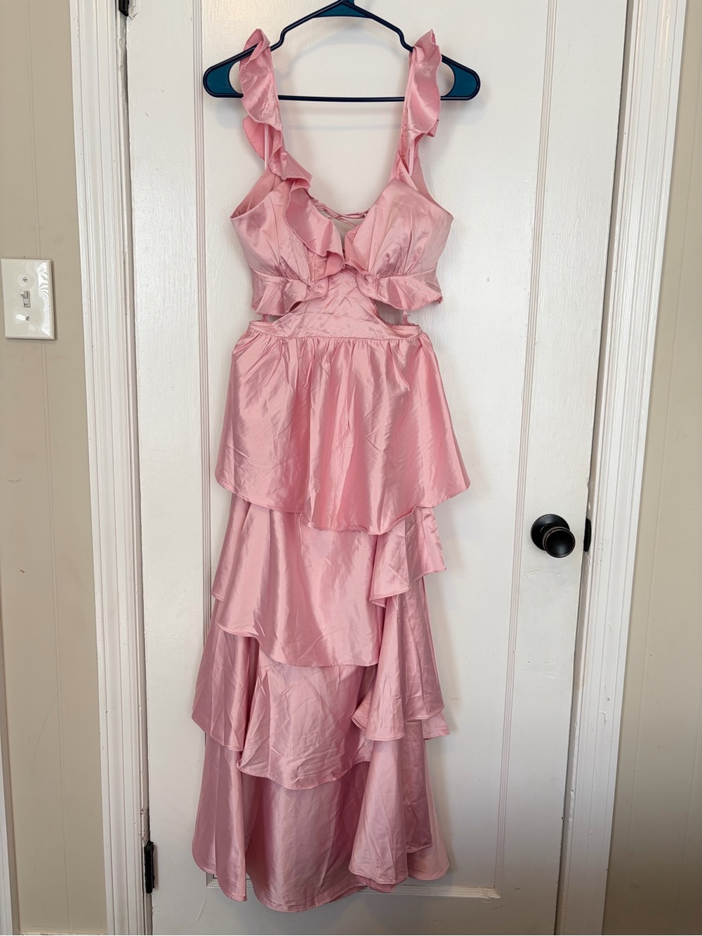 Pink Ruffled Tiered Maxi Dress